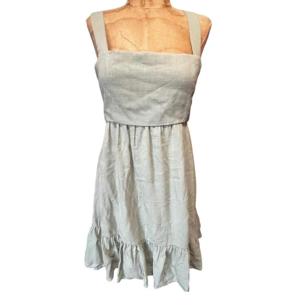 Altar'd State Sage Green Linen Blend Mini Dress XS Like New!